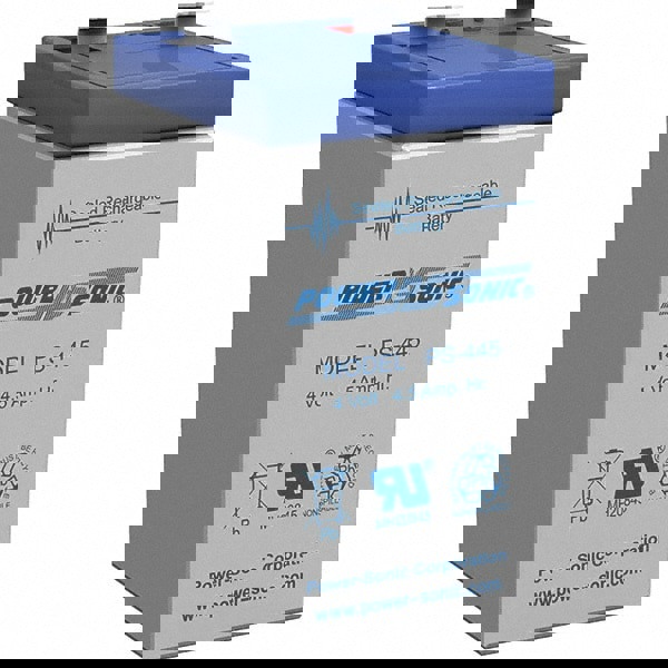 Rechargeable Lead Battery: 4V, Quick-Disconnect Terminal